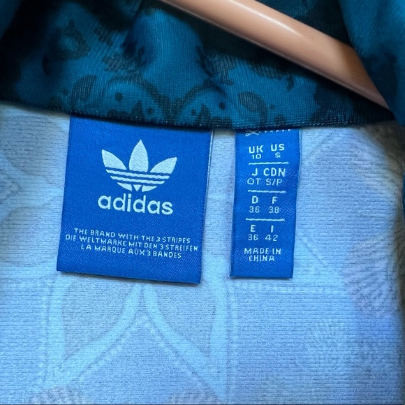 Adidas x Farm Rio Borbomix Floral Blue Pink Trim Track Jacket Bomber - Picture 12 of 12